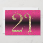 Invitation Bonjour à 21 ans Surprise Anniversaire, Rose profo (Dos)