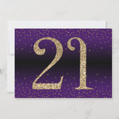 Invitation Bonjour à 21 ans Surprise Anniversaire, violet (Dos)