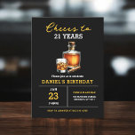 Invitation Bonjour à 21 ans Whiskey Cigar Bourbon Anniversair<br><div class="desc">Lève un verre et trinque à quatre décennies d'excellence avec notre invitation Whiskey Bourbon Birthday Party "Cheers to 21 Years"! Ce design saisit la sophistication du whisky vieilli, avec une typographie élégante et des détails d'inspiration bourbon. Rejoignez-nous pour une nuit de bons esprits, de délicieuses bouchées et de souvenirs inoubliables...</div>