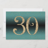 Invitation Bonjour à 30 ans Surprise Anniversaire Turquoise e (Dos)
