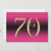 Invitation Bonjour à 70 ans Surprise Anniversaire, Rose profo (Dos)