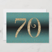 Invitation Bonjour à 70 ans Surprise Anniversaire Turquoise e (Dos)