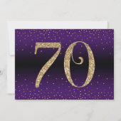Invitation Bonjour à 70 ans Surprise Anniversaire, violet (Dos)