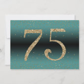 Invitation Bonjour à 75 ans Surprise Anniversaire Turquoise e (Dos)