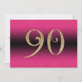 Invitation Bonjour à 90 ans Surprise Anniversaire, Rose profo (Dos)