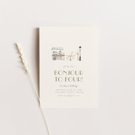 Invitation Bonjour à Four French Paris Anniversaire