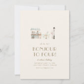 Invitation Bonjour à Four French Paris Anniversaire (Devant)