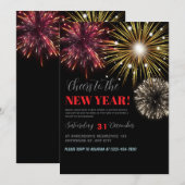 Invitation Bonjour à l'invitation du Nouvel An, Réveillon du  (Devant / Derrière)