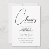 Invitation Bonjour à n'importe quel âge 30e anniversaire noir (Devant)