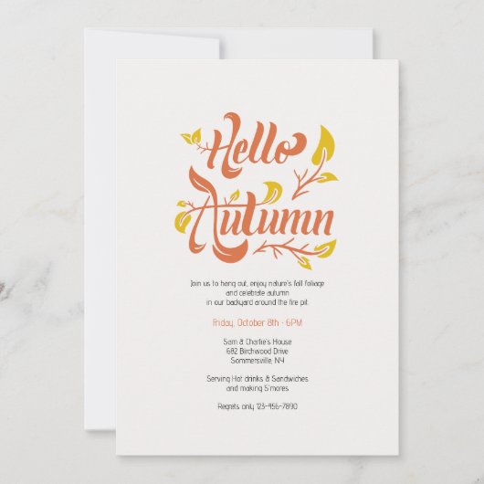 Invitation Bonjour automne (Devant)