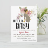 Invitation Bonjour Baby Boho Baby shower botanique (Debout devant)