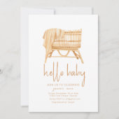 Invitation Bonjour Baby Boho thème Baby shower de lit Invitat (Devant)