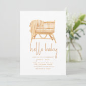 Invitation Bonjour Baby Boho thème Baby shower de lit Invitat (Debout devant)