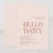 Invitation Bonjour Baby Neutral Baby shower moderne (Devant / Derrière)