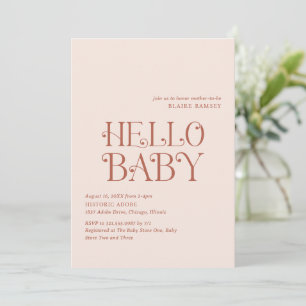 Invitation Bonjour Baby Neutral Baby shower moderne