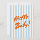 Invitation Bonjour Baby Retro Orange Abstrait Frame Baby show (Dos)