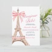 Invitation Bonjour Baby shower Baby shower français Invitatio (Debout devant)