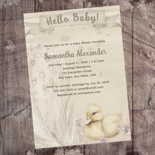 Invitation Bonjour baby shower bébé