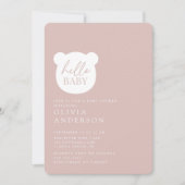 Invitation Bonjour Baby shower bébé ours (Devant)