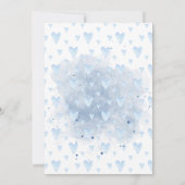 Invitation Bonjour Baby valentine's day Blue Boy baby shower (Dos)