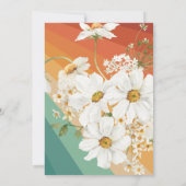 Invitation Bonjour bébé | Baby shower arc-en-ciel Retro Daisy (Dos)