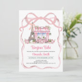 Invitation Bonjour Bebe Baby shower Café Paris (Debout devant)