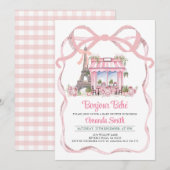 Invitation Bonjour Bebe Baby shower Café Paris (Devant / Derrière)