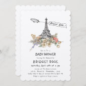 Invitation Bonjour Bebe Baby shower neutre du genre (Devant / Derrière)