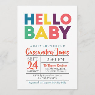 Invitation Bonjour bébé - Baby shower neutre pour le genre