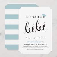 Bonjour Bebe Bleu Béet Simple Baby shower garçon