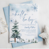 Invitation Bonjour Bébé Bleu Shower de Bébé Hiver