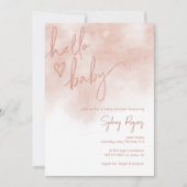 Invitation Bonjour bébé Blush rose bébé fille douche Invitati (Devant)