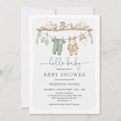 Invitation Bonjour bébé Boho moderne Vêtements bébé Neutre Do (Devant)