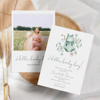 Bonjour bébé Boho Watercolor Baby shower garçon