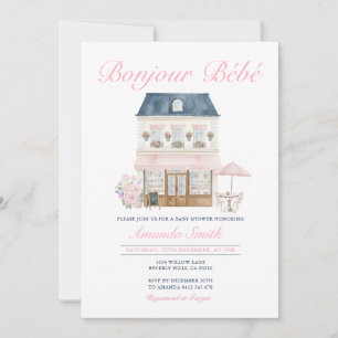 Invitation Bonjour Bébé Café Parisien Baby Shower