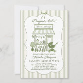 Invitation Bonjour Bebe Coffee Brunch Brewing Baby Shower (Devant)