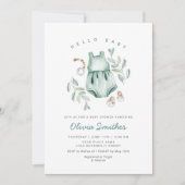 Invitation Bonjour bébé | Cute Boho Vêtements Baby shower fil (Devant)