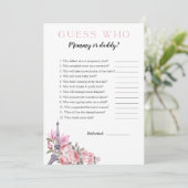 Invitation Bonjour Bebe |Devinez qui maman ou papa Baby showe (Debout devant)