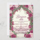 Invitation Bonjour Bebe eiffel tower French chic baby Shower (Devant)