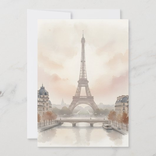 Invitation Bonjour Bebe eiffel tower French chic baby Shower (Dos)