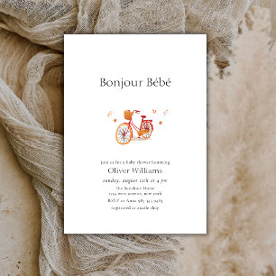 Invitation Bonjour Bébé Feuilles D'automne Vélo Baby shower