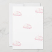 Invitation Bonjour Bébé Fille Rose Hot Air Baby shower (Dos)