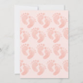 Invitation Bonjour Bébé Fille rose Pieds Baby shower (Dos)