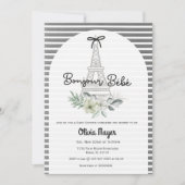 Invitation Bonjour Bebe Français Paris Baby shower élégant (Devant)