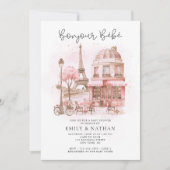 Invitation Bonjour Bebe French Baby Shower (Devant)