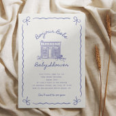 Invitation Bonjour Bebe French baby shower