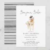Invitation Bonjour Bebe French Golden Doodle Baby shower (Devant / Derrière)