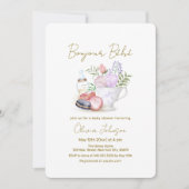 Invitation Bonjour Bébé French Macarons Milk Tea Baby shower (Devant)