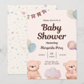 Invitation Bonjour bébé |Invitation à une fête douce (Devant / Derrière)