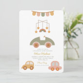 Invitation Bonjour bébé mignonne Voiture Vêtements & Jouets B (Debout devant)